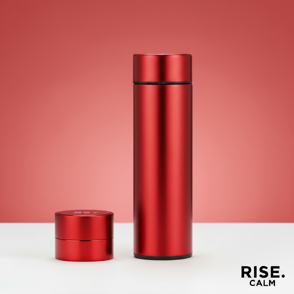 Garrafa RISE CALM com Fundo Vermelho